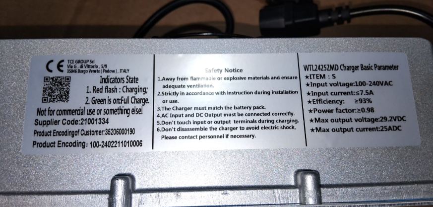 Зарядное устройство для штабелёров CDD10R-E/CDD12R-E 24V/25A Li-ion (Charger)